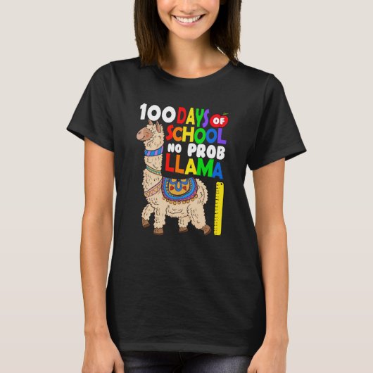 Celebrating 100 Days of School NoProb Llama Kids & T-Shirt (Vorderseite)