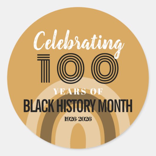 Celebrating 100 Years Of Black History Month Runder Aufkleber (Vorderseite)