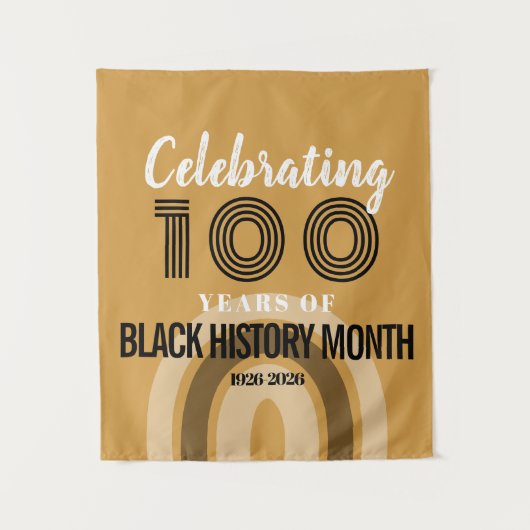 Celebrating 100 Years Of Black History Month Wandteppich (Vorderseite)