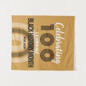 Celebrating 100 Years Of Black History Month Wandteppich (Vorderseite (Horizontal))