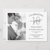 Celebrating 10 Years Photo Ruby Anniversary Party Einladung (Vorderseite)