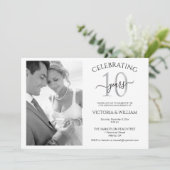 Celebrating 10 Years Photo Ruby Anniversary Party Einladung (Stehend Vorderseite)