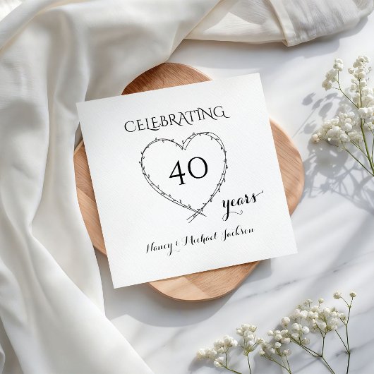 Celebrating 40 Years Anniversary with Wreath Serviette