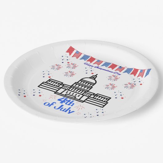 Celebrating 4th of July  Pappteller (Schrägansicht)