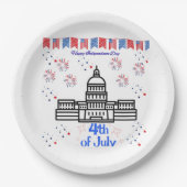 Celebrating 4th of July  Pappteller (Vorderseite)