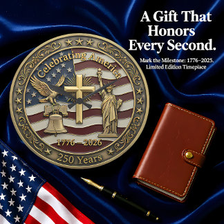 Celebrating America 250 Years Patriotic Große Wanduhr