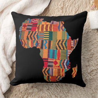 Celebrating Colorful Map of Africa Throw Pillow Kissen