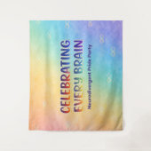 Celebrating Every Brain Neurodivergent Pride Wandteppich (Vorderseite)