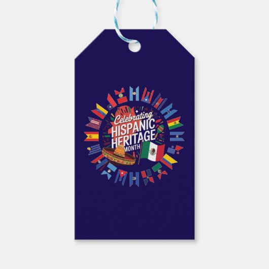 Celebrating Flags Hispanic Heritage Month  Geschenkanhänger (Vorderseite)