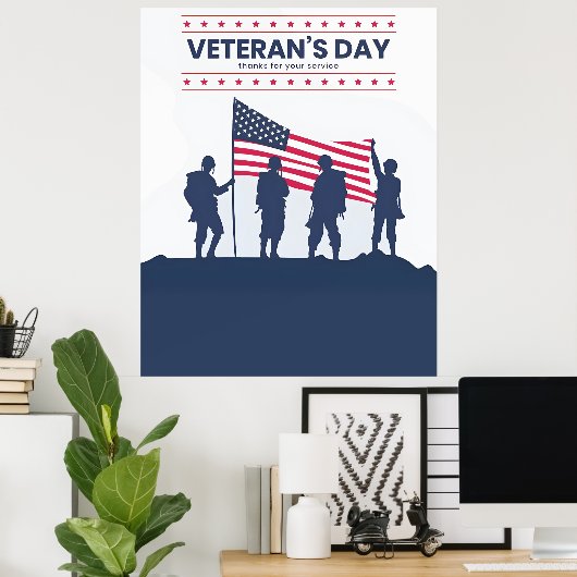 Celebrating Heroes of America – Veterans Day 2025 Poster (Heimbüro)