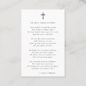 Celebrating Life Funeral Memorial Prayer Card Visitenkarte (Rückseite)