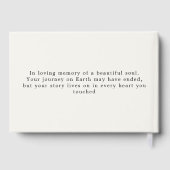 Celebrating Life of Custom Memorial Ivory White Gästebuch (Rückseite)