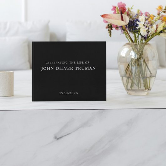 Celebrating Life of Personalized Memorial black Gästebuch