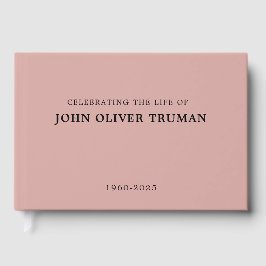 Celebrating Life of Personalized Memorial Pink Gästebuch