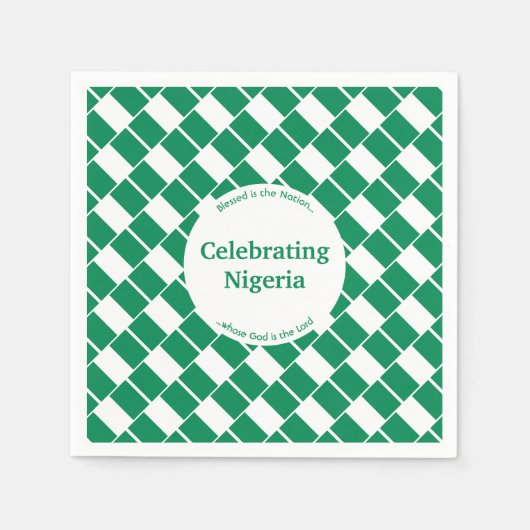 CELEBRATING NIGERIA - nigerianisches Party Serviette (Vorderseite)