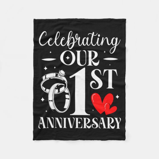 Celebrating Our 1st Wedding Anniversary 1 Year Of  Fleecedecke (Vorderseite)
