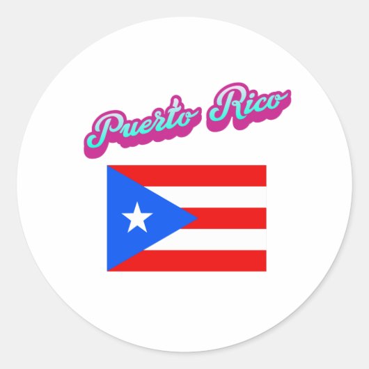 Celebrating Puerto Rico Runder Aufkleber (Vorderseite)
