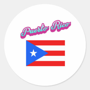 Celebrating Puerto Rico Runder Aufkleber
