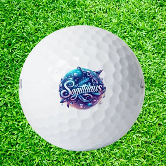 Celebrating sagittarius golfball