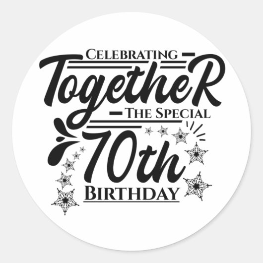 celebrating the 70th birthday runder aufkleber (Vorderseite)