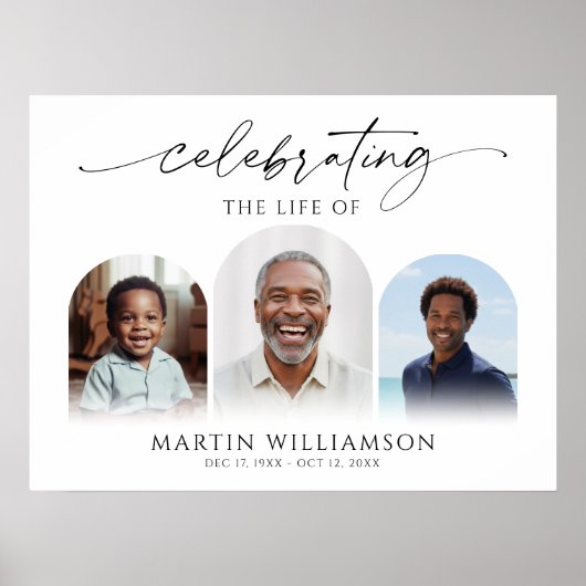 Celebrating the Life 3 Photos Memorial Poster (Vorne)
