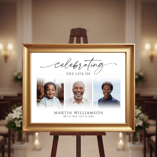 Celebrating the Life 3 Photos Memorial Poster