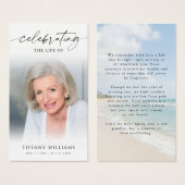 Celebrating the Life Beach Photo Memorial Cards (Vorne & Hinten)
