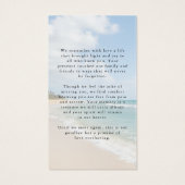 Celebrating the Life Beach Photo Memorial Cards (Rückseite)