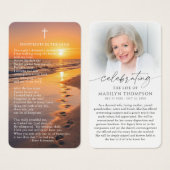 Celebrating the Life Footprints Prayer Cards (Vorne & Hinten)