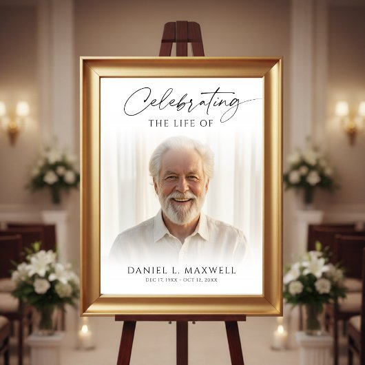 Celebrating the Life Memorial Photo Welcome Poster