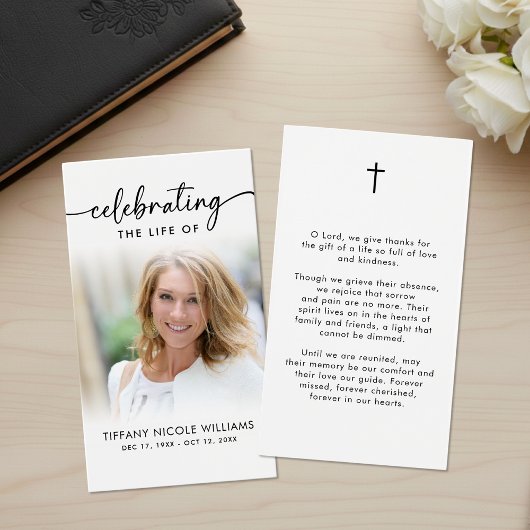 Celebrating the Life Memorial Prayer Cards