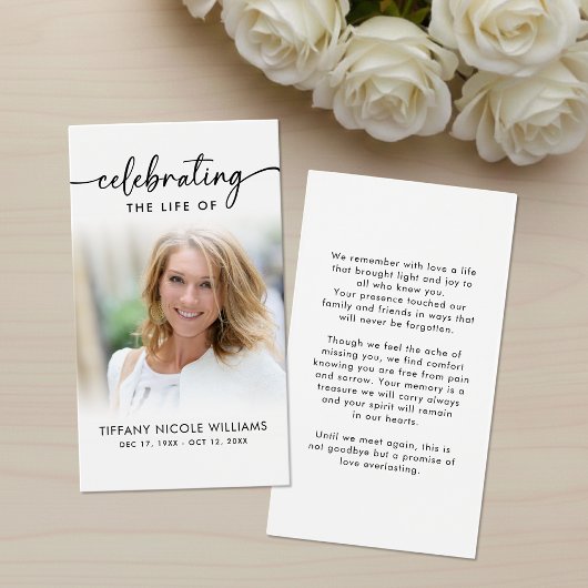 Celebrating the Life of Memorial Photo Cards