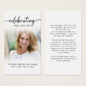 Celebrating the Life of Memorial Photo Cards (Vorne & Hinten)