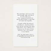 Celebrating the Life of Memorial Photo Cards (Rückseite)