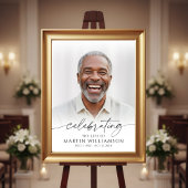 Celebrating the Life of Name Photo Script Memorial Poster