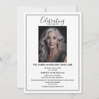 Celebrating the life of Photo Funeral Invitation Einladung