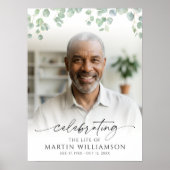 Celebrating the Life Photo Botanical Welcome Sign Poster (Vorne)