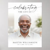 Celebrating the Life Photo Modern Script Memorial Poster (Vorne)