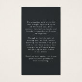 Celebrating the Life Photo Simple Prayer Card (Rückseite)