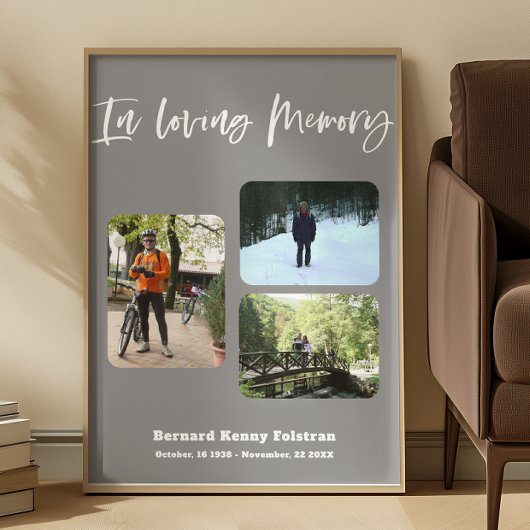 Celebrating the life Three Photos Funeral Poster