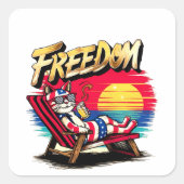 Celebrating US Independence Day Quadratischer Aufkleber (Vorderseite)