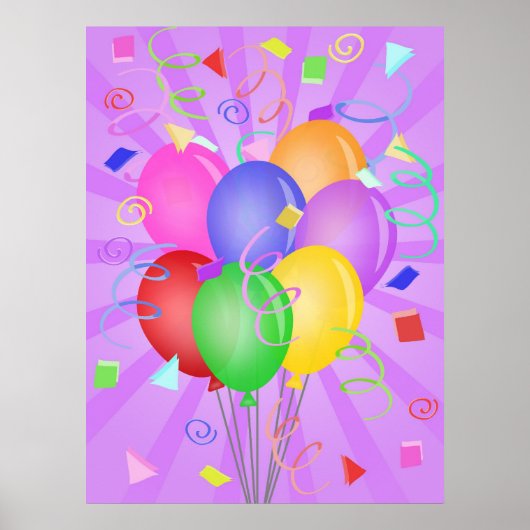 Celebration Balloons Illustration Poster (Vorne)