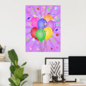 Celebration Balloons Illustration Poster (Heimbüro)
