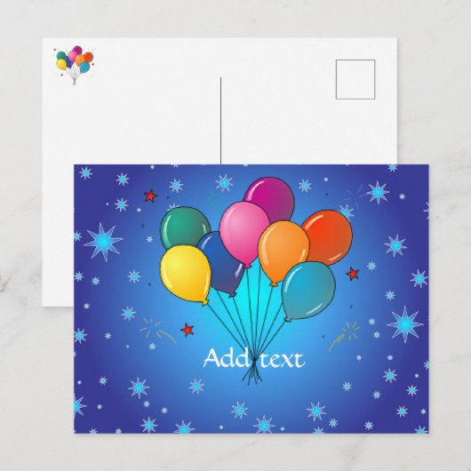 Celebration Balloons Template Postkarte (Vorne/Hinten)