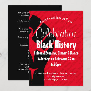CELEBRATION BLACK GESCHICHTE Personalisiert BHM Re Einladung
