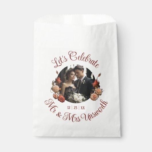 Celebration Blush Rose Gotische Gastgeschenk Hochz Geschenktütchen (Vorderseite)