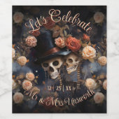 Celebration Blush Rose Gotische Gastgeschenk Hochz Weinetikett (Einzelnes Label)