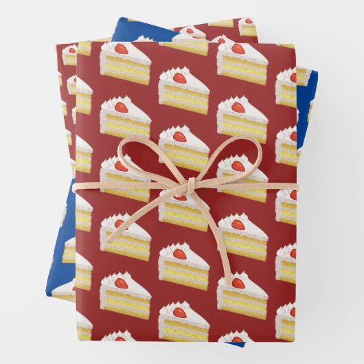 Celebration Cake Slices - Mattiertes Sponge Desser Geschenkpapier Set (Beispiel)