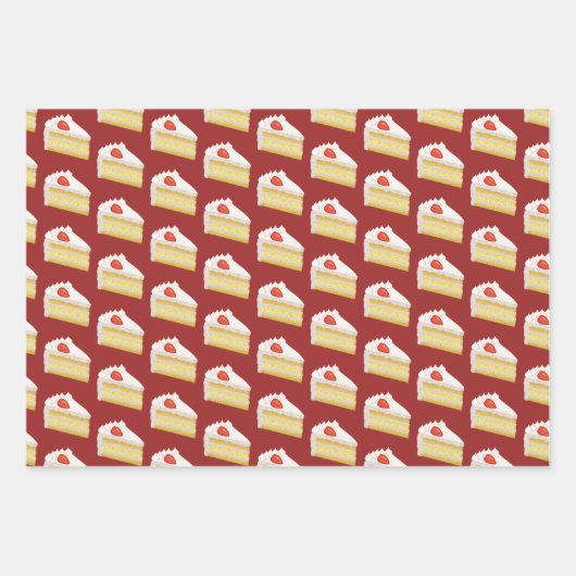 Celebration Cake Slices - Mattiertes Sponge Desser Geschenkpapier Set (Vorderseite)