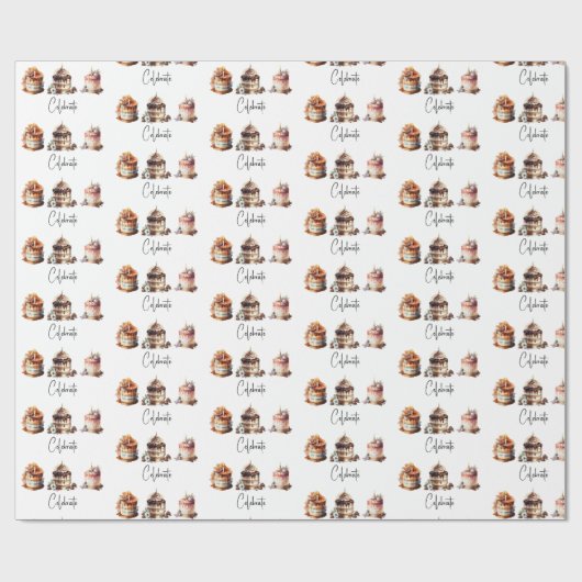 Celebration Cake Trio Geschenkpapier (Flach)